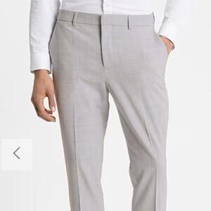 Express - Slim Light Gray Wool-Blend Modern Tech Suit Pant